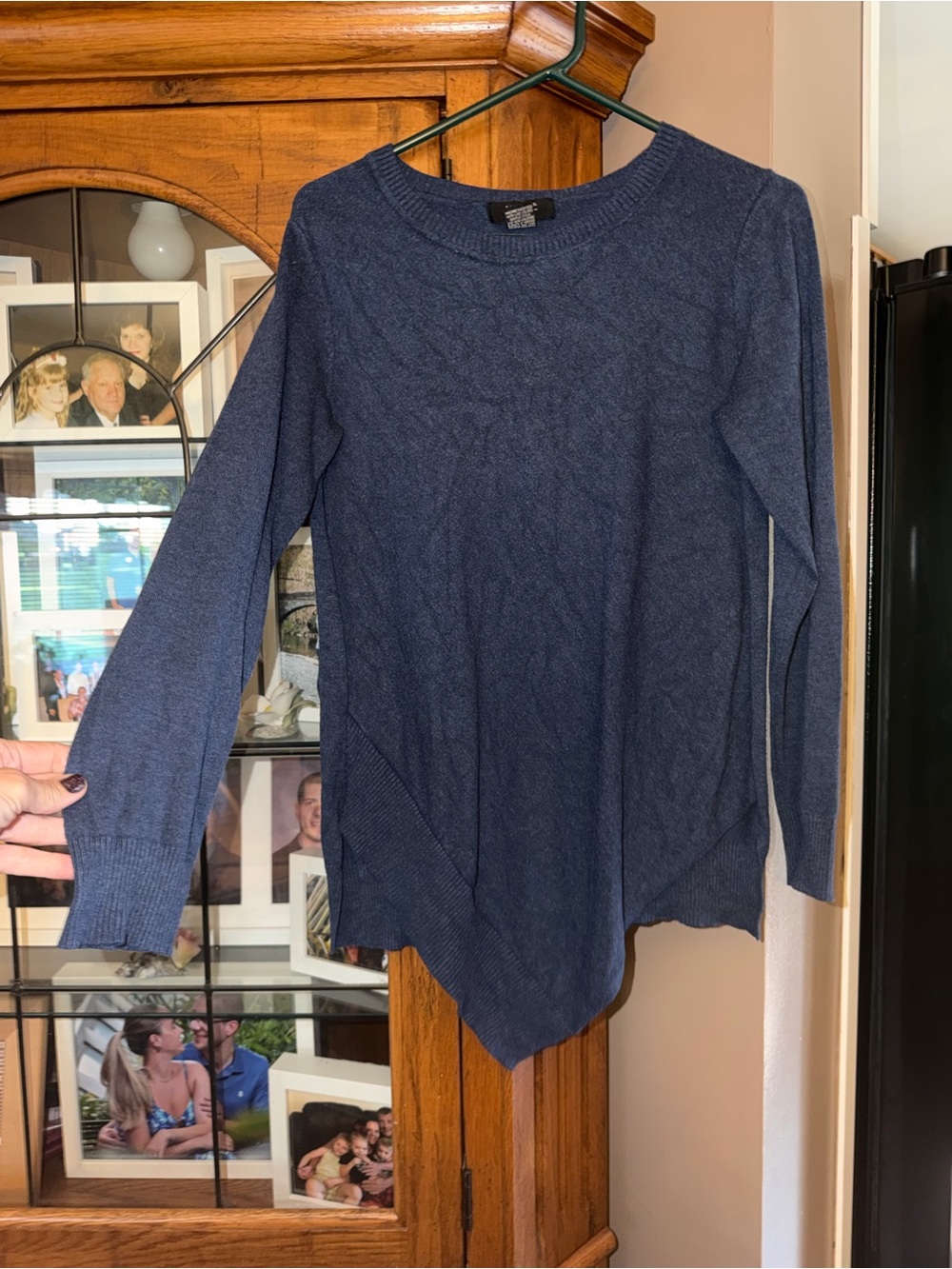 Small Women’s Navy Asymmetric Knit Sweater - Lightweight. MUST BE BUNDLED